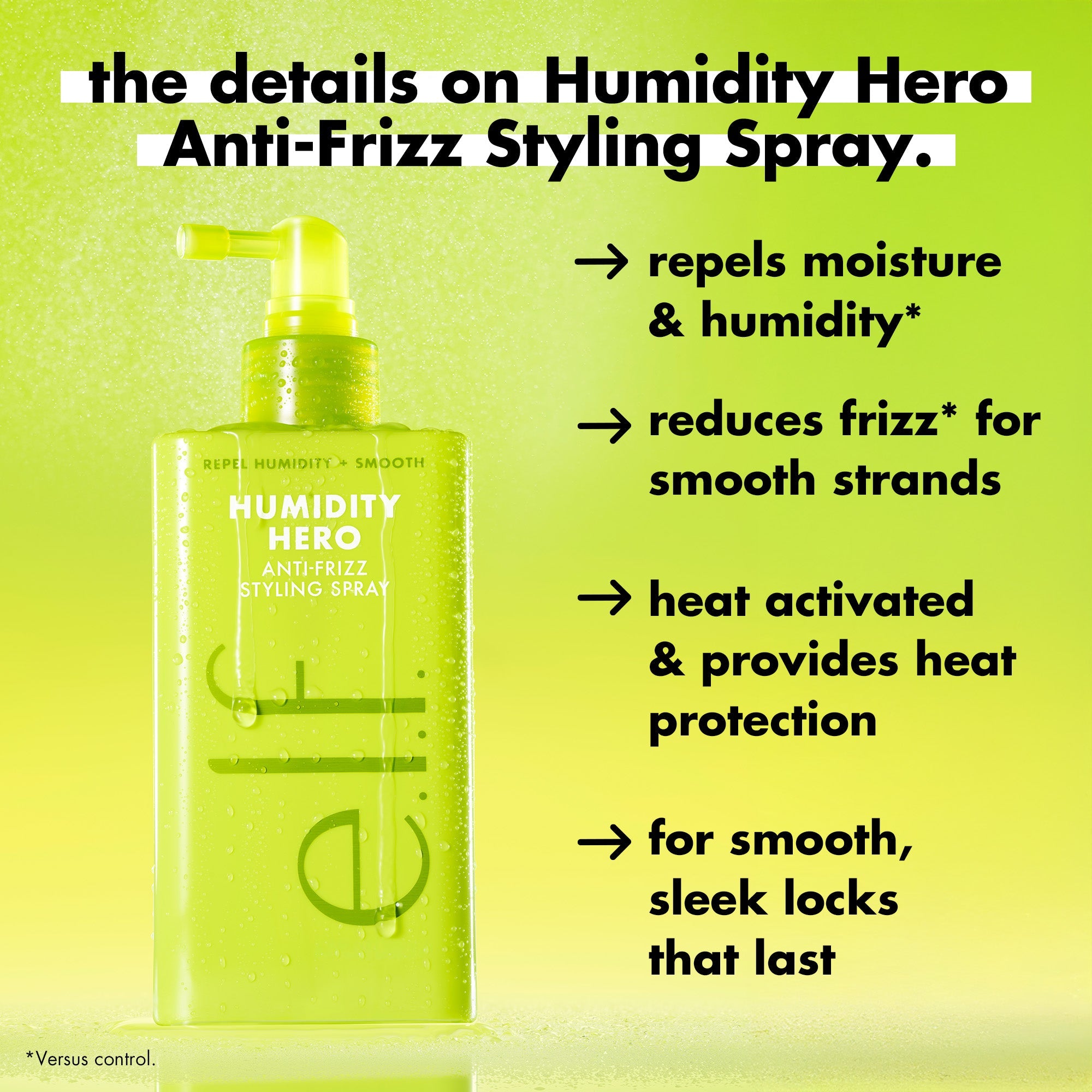Humidity Hero Anti Frizz Styling Spray Repels Moisture and Humidity, Reduces Frizz, Heat Activated, and Provides Heat Protection