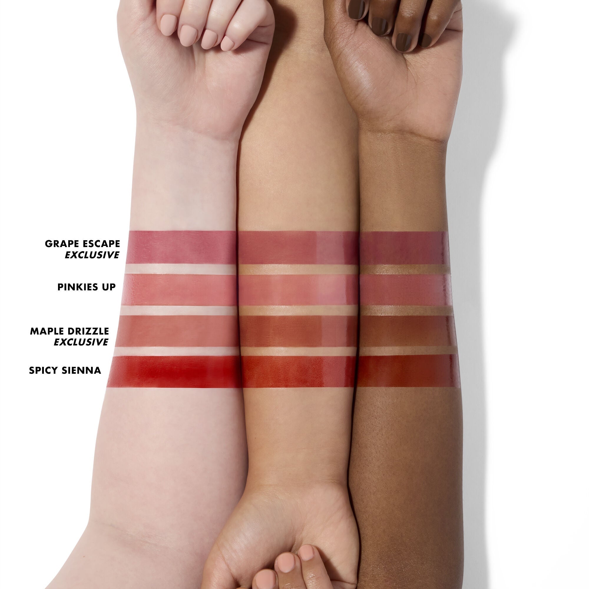 Glossy Lip Stain Shade 4 Days Lip Kit Arm Swatches