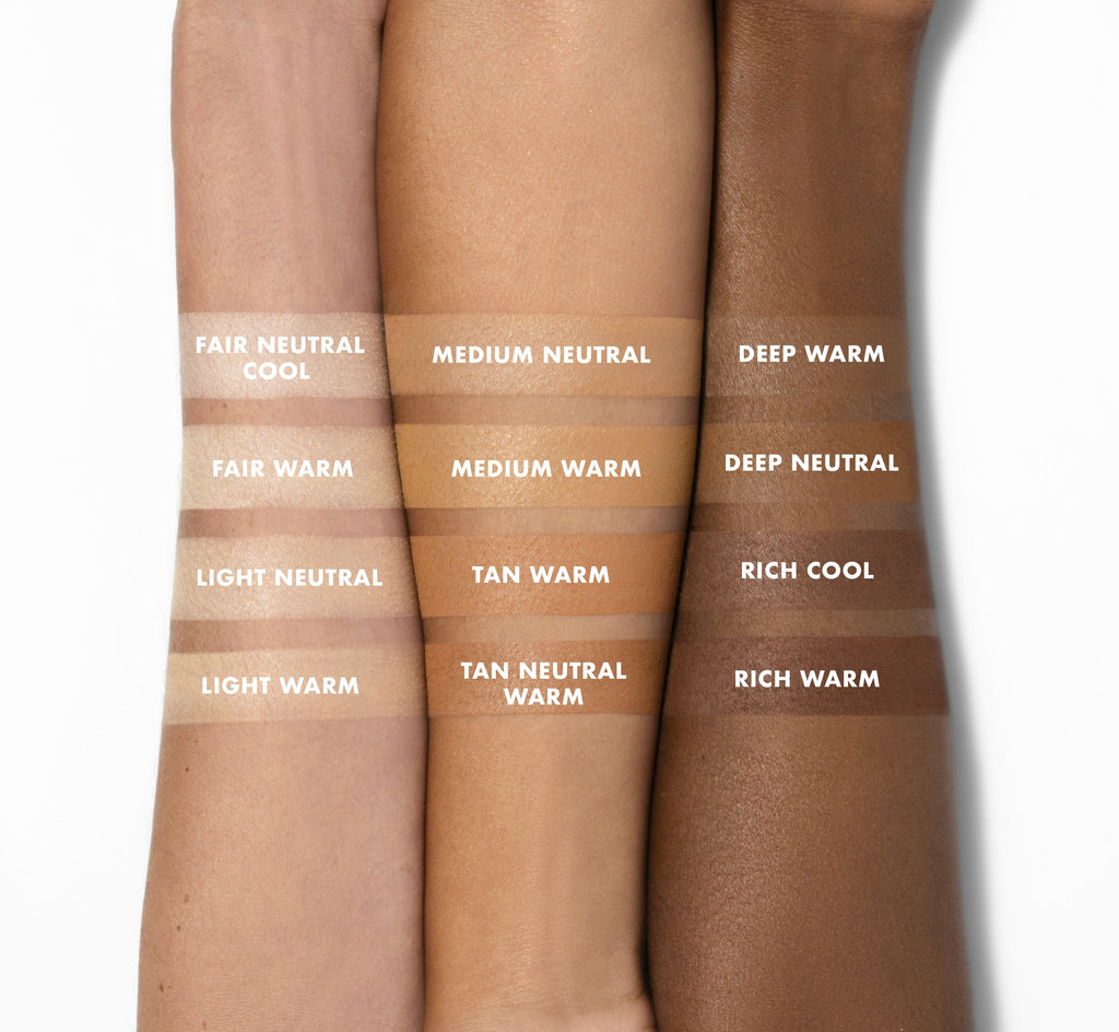 Halo Glow Powder Filter Arm Shade Swatches on Different Skin Tones